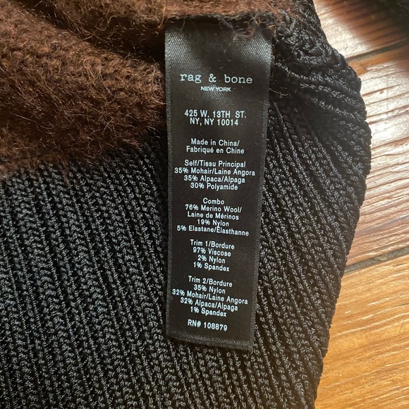 rag & bone Striped Wool Blend Britton Sweater Size Medium M - Picture 6 of 8